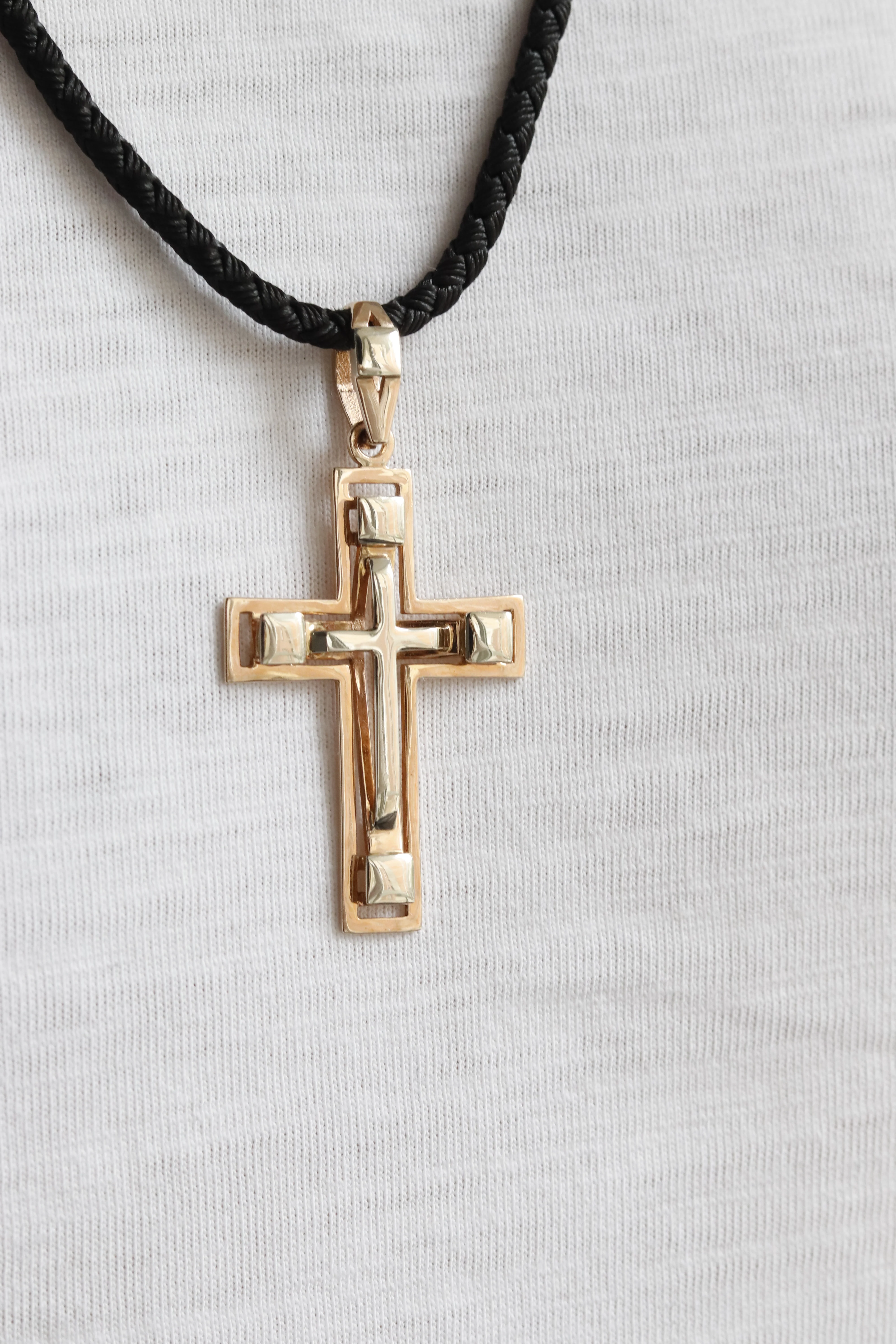 Cross in 14K/585 Rose and White Gold - Image 3