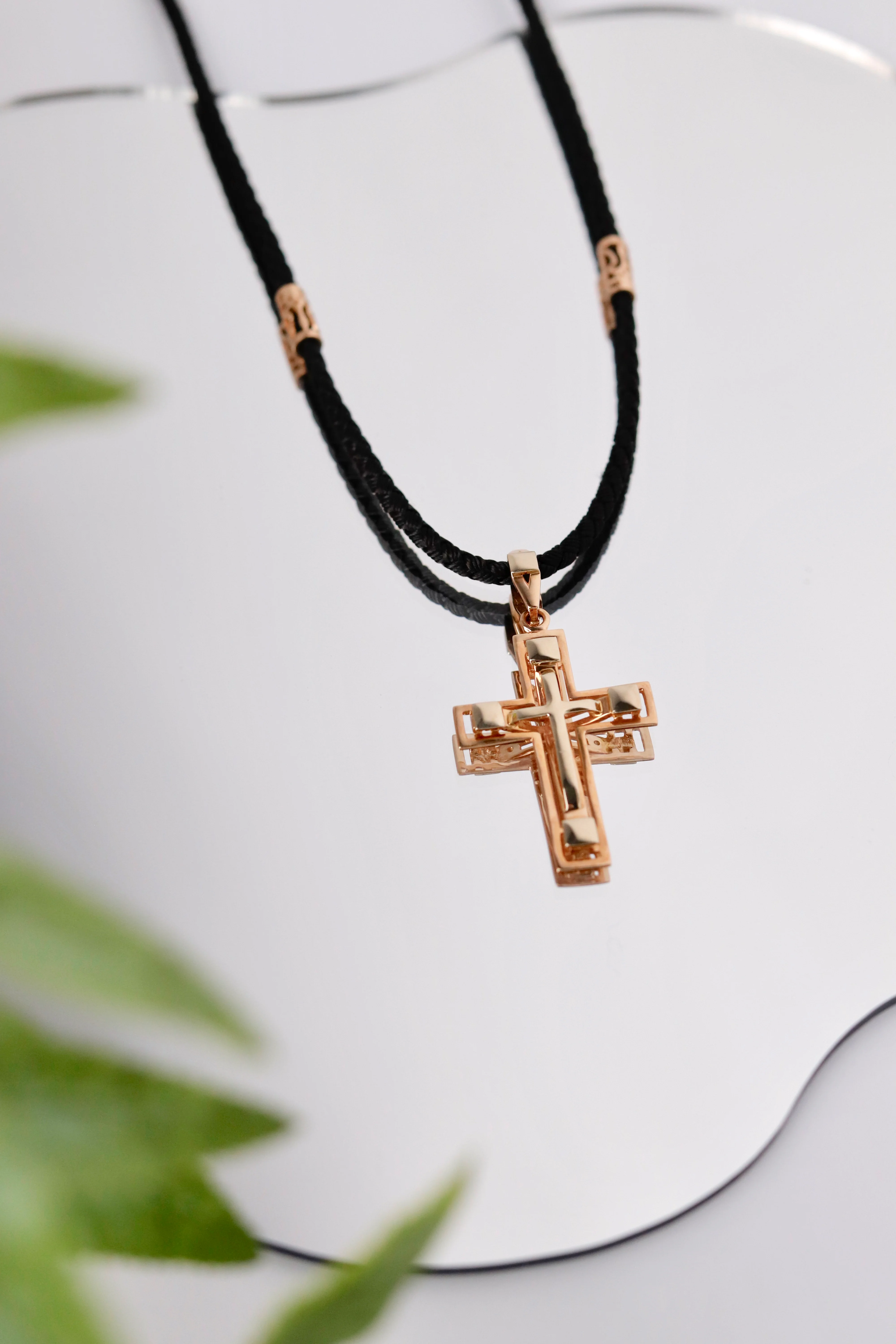Cross in 14K/585 Rose and White Gold - Image 5