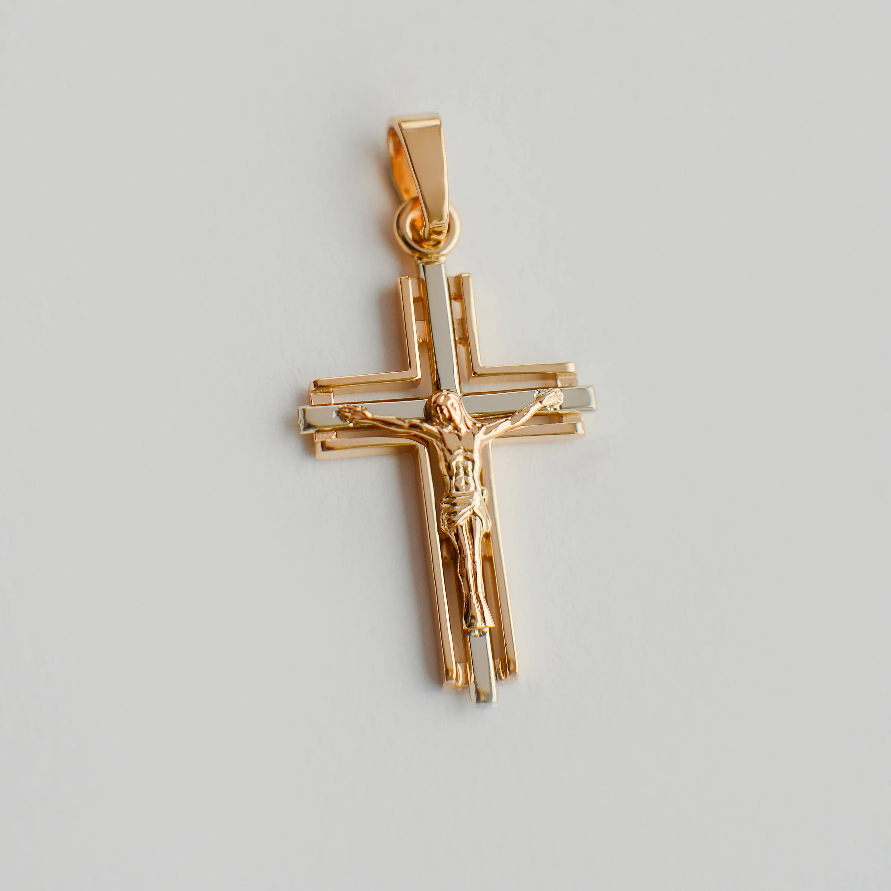 Cross in 14K/585 Rose Gold and White Gold - Image 2