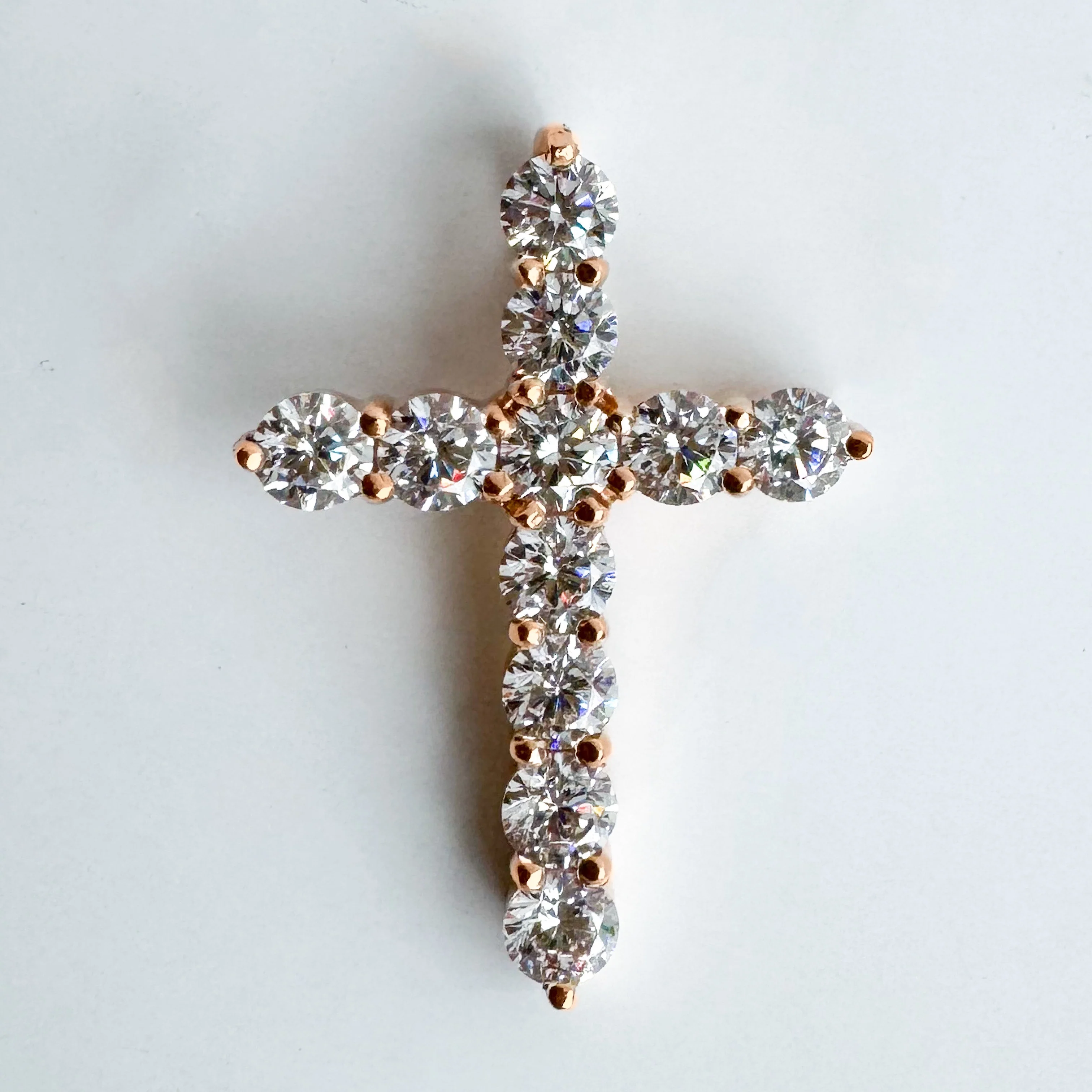 Cross in 14K/585 Rose Gold with Cubic Zirconia