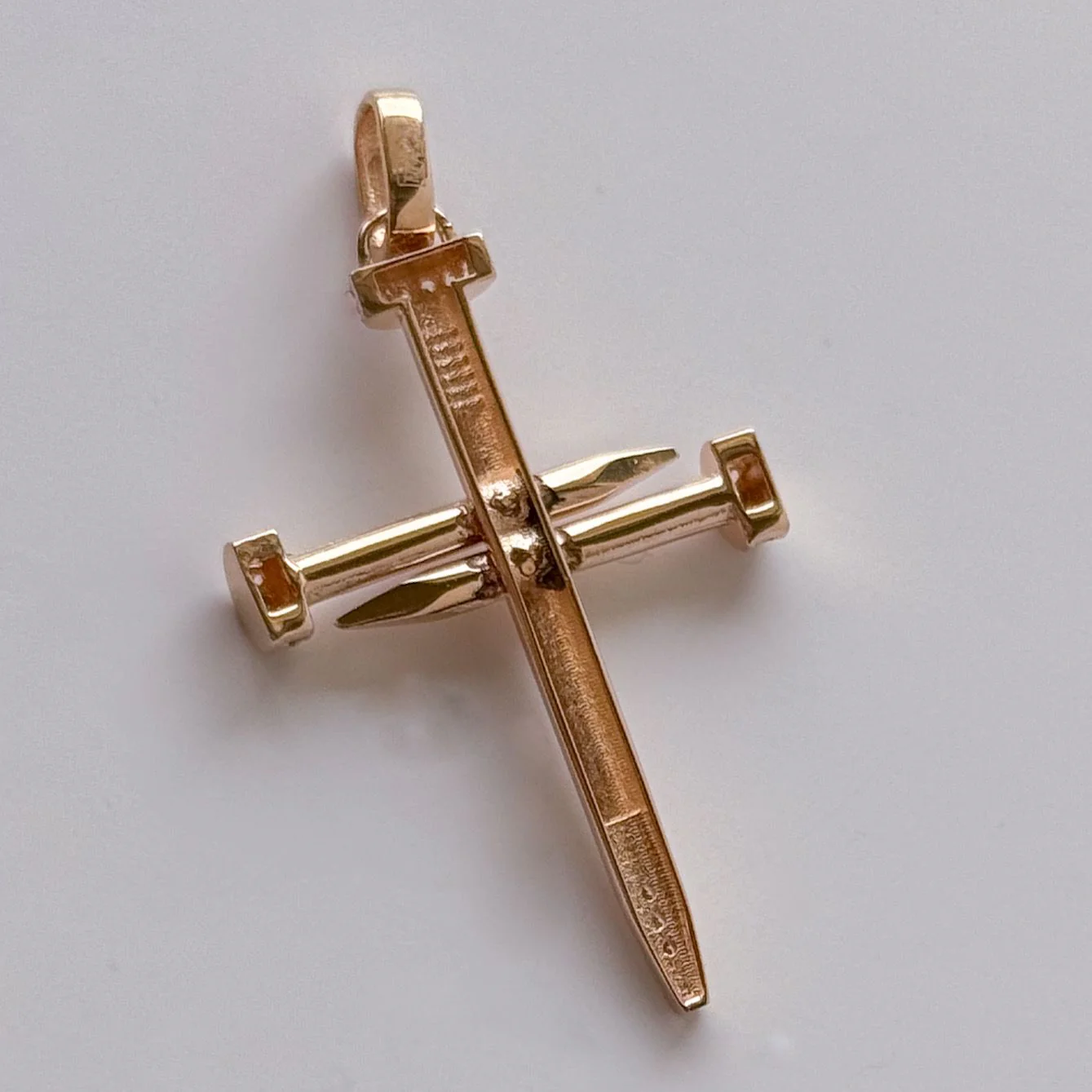 Cross in 14K/585 Rose Gold with Cubic Zirconia Nail - Image 3
