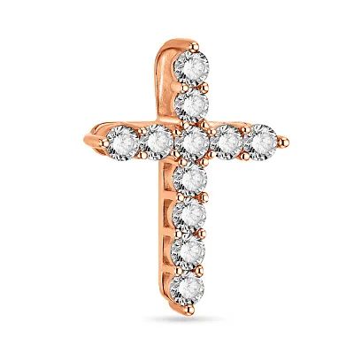 Cross in 14K/585 Rose Gold with Diamonds