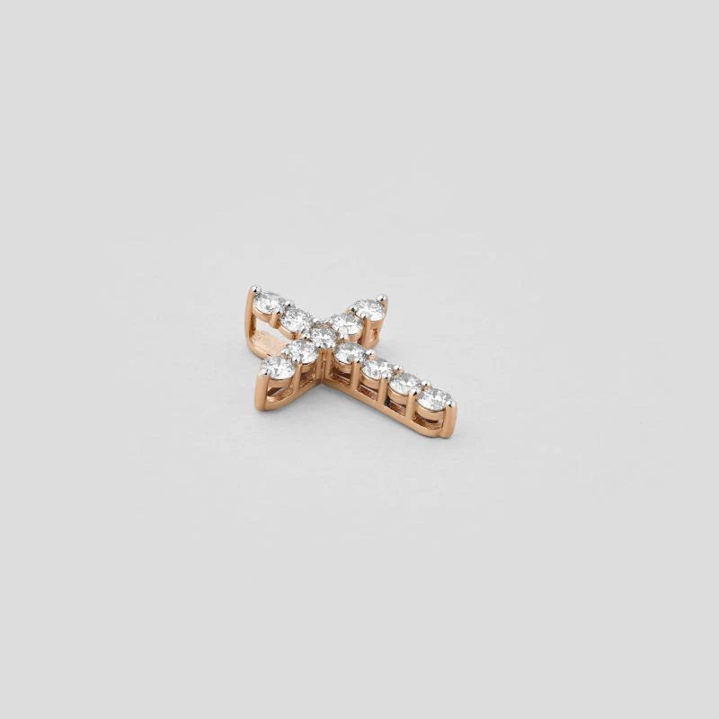 Cross in 14K/585 Rose Gold with Diamonds - Image 2