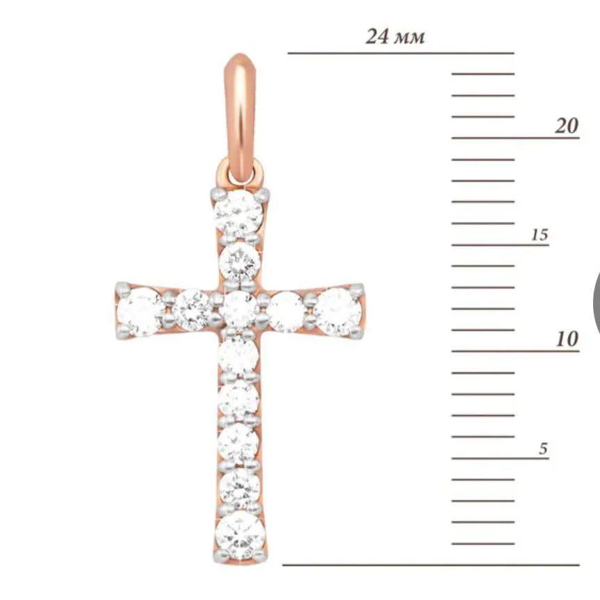 Cross in 14K/585 Rose Gold with Diamonds - Image 2