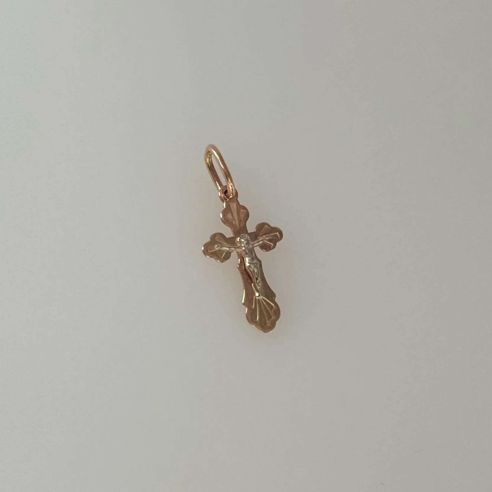 Cross in 14K/585 Rose Gold with White Gold Jesus