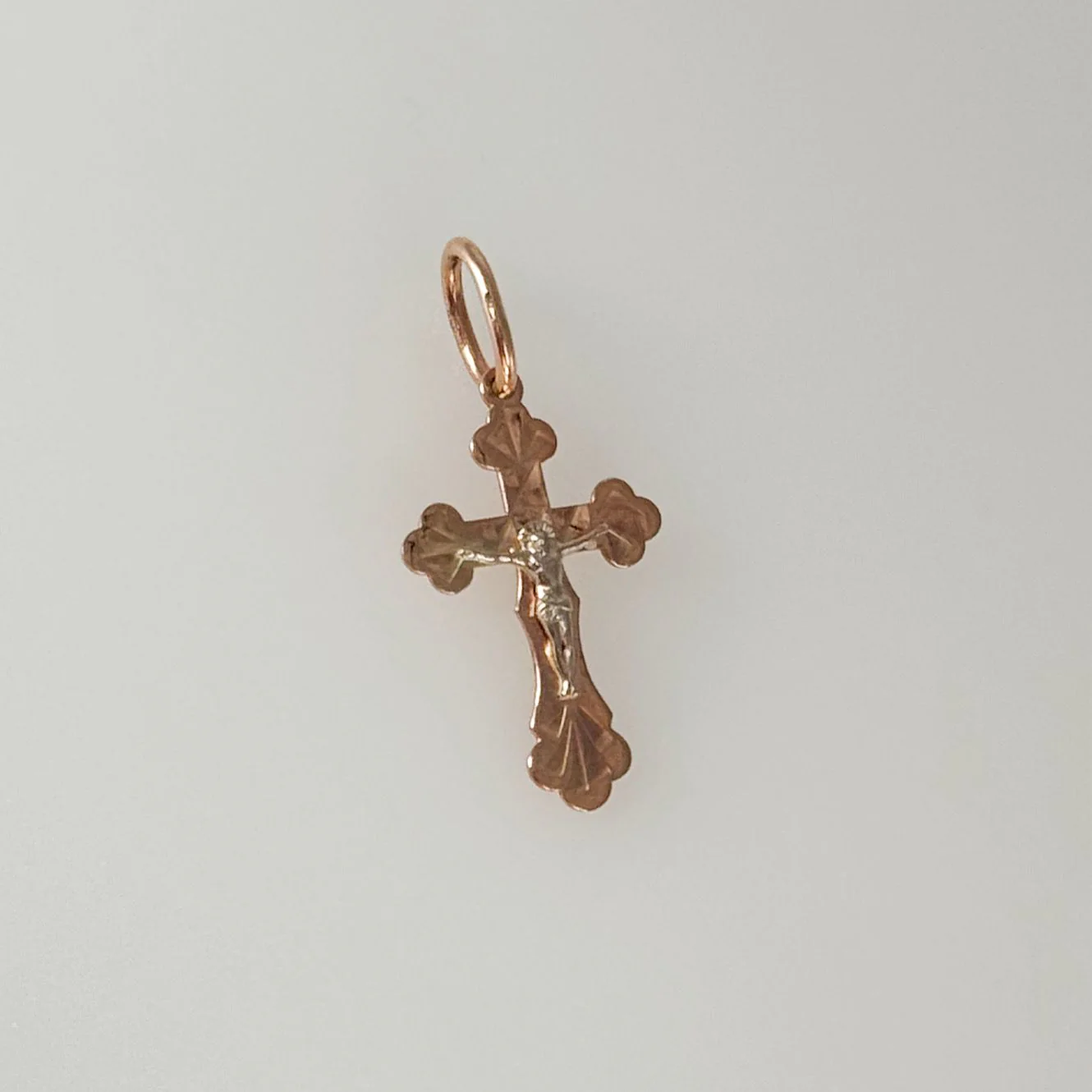 Cross in 14K/585 Rose Gold with White Gold Jesus