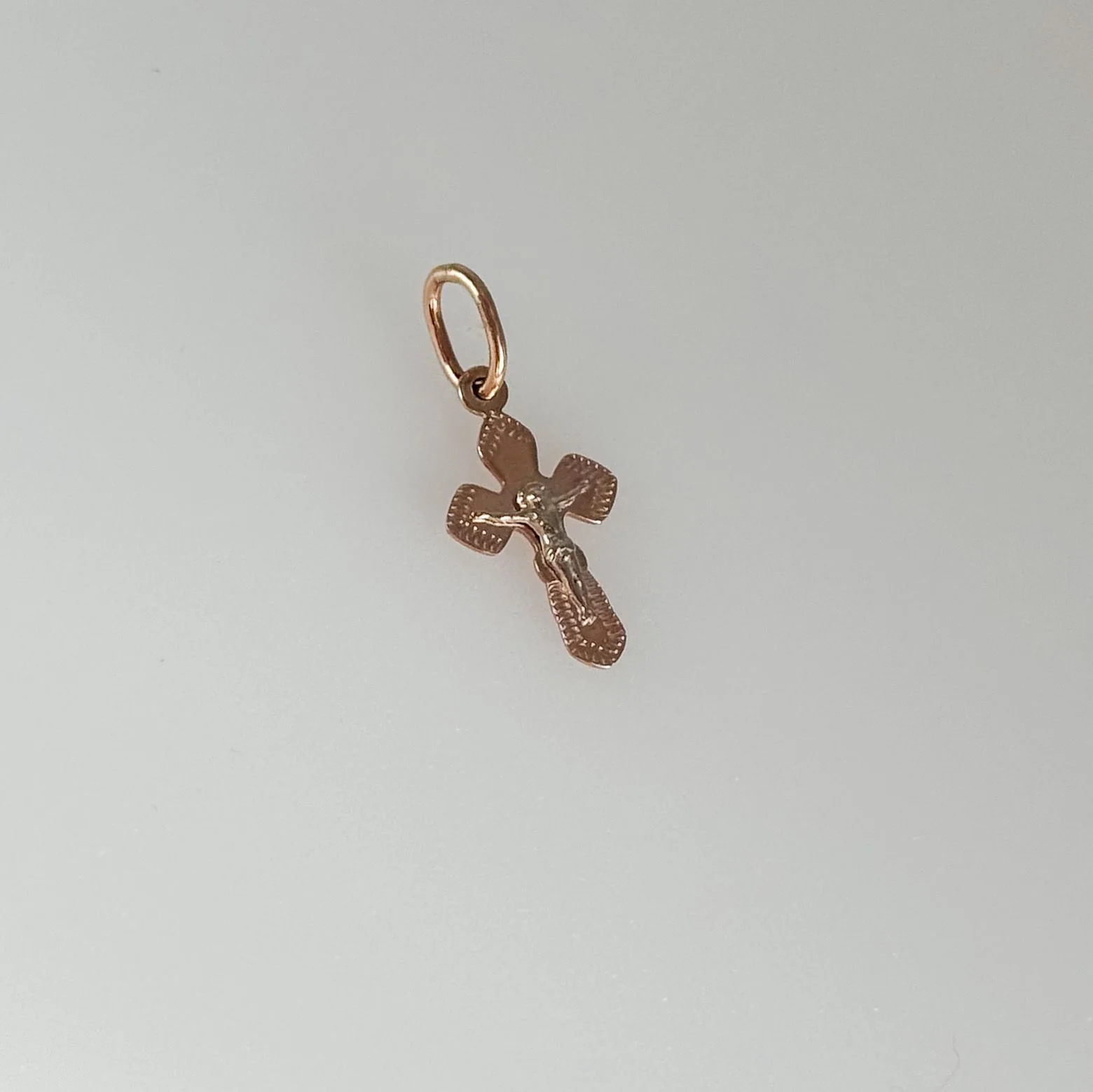 Cross in 14K/585 Rose Gold with White Gold Jesus