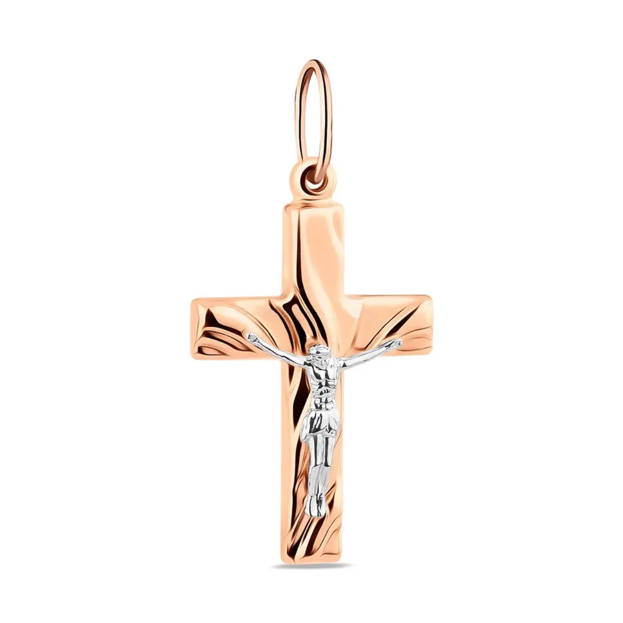 Cross in 14K/585 Rose Gold with White Gold Jesus