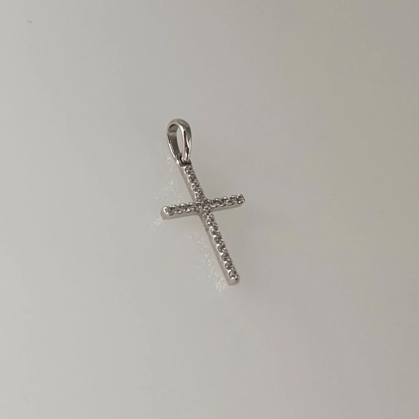 Cross in 14K/585 White Gold with Cubic Zirconia - Image 2