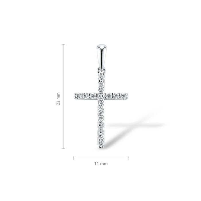 Cross in 14K/585 White Gold with Diamonds - Image 2