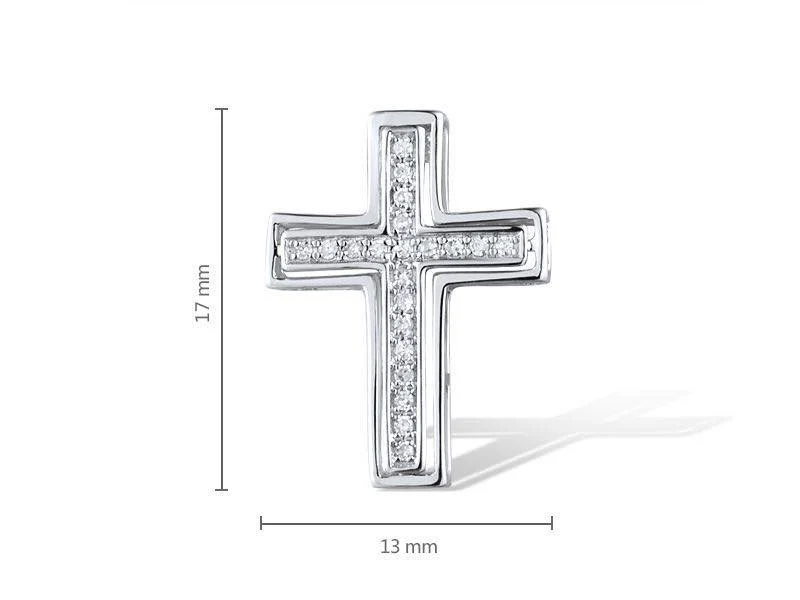 Cross in 14K/585 White Gold with Diamonds - Image 2