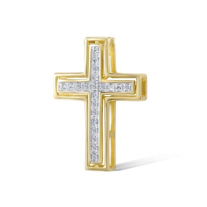 Cross in 14K/585 Yellow Gold with Diamonds