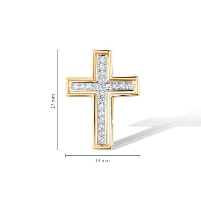 Cross in 14K/585 Yellow Gold with Diamonds - Image 2