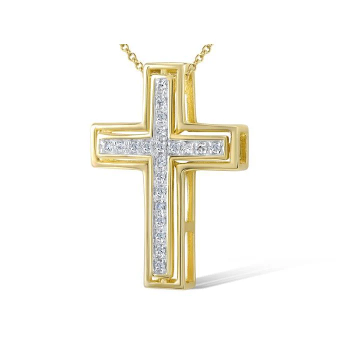 Cross in 14K/585 Yellow Gold with Diamonds - Image 3