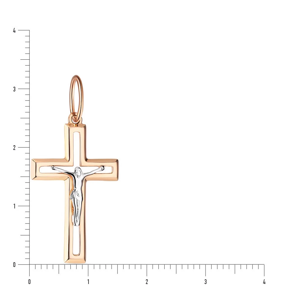 Cross in 14K/585 Rose and White Gold - Image 2