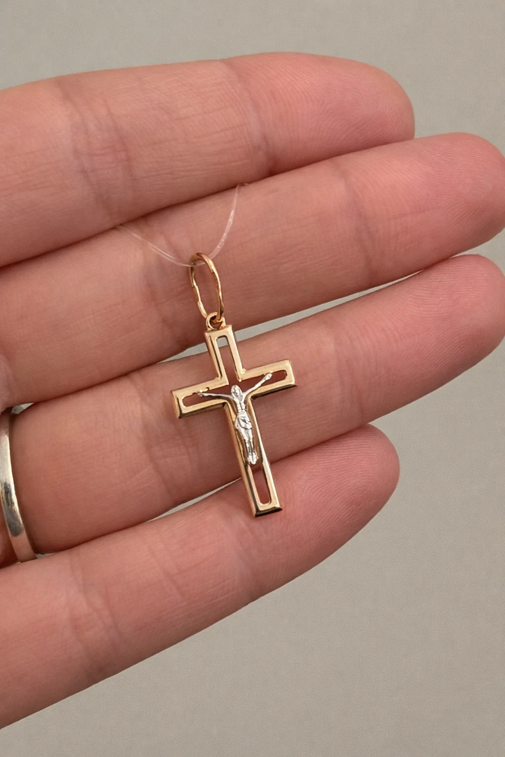 Cross in 14K/585 Rose and White Gold - Image 3