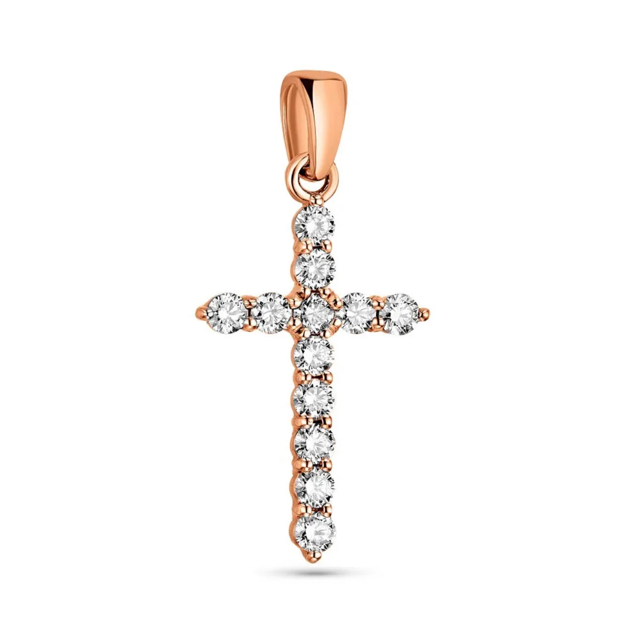 Cross in 14K/585 Rose Gold with Diamonds
