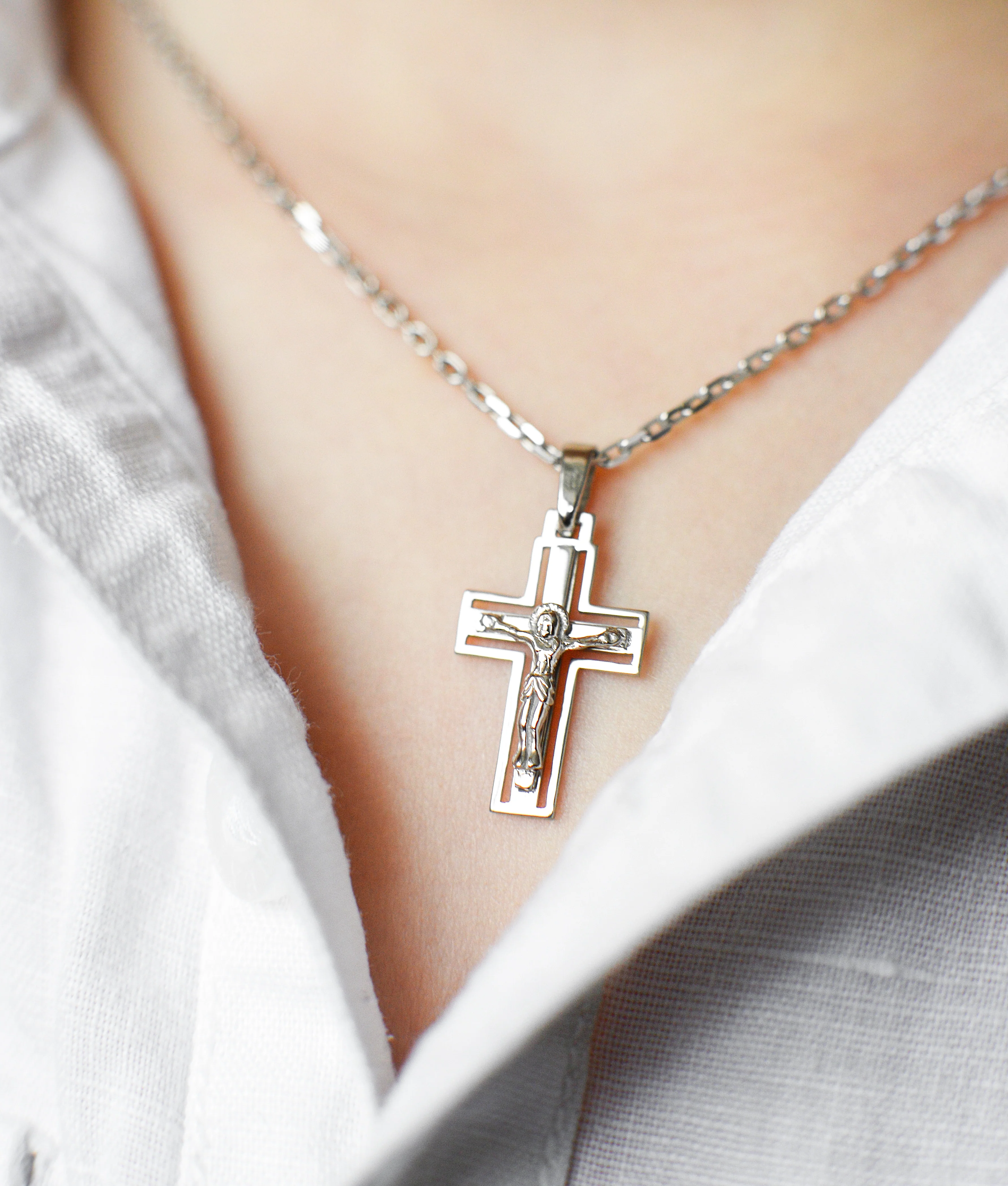 Cross in 14K/585 White Gold - Image 3