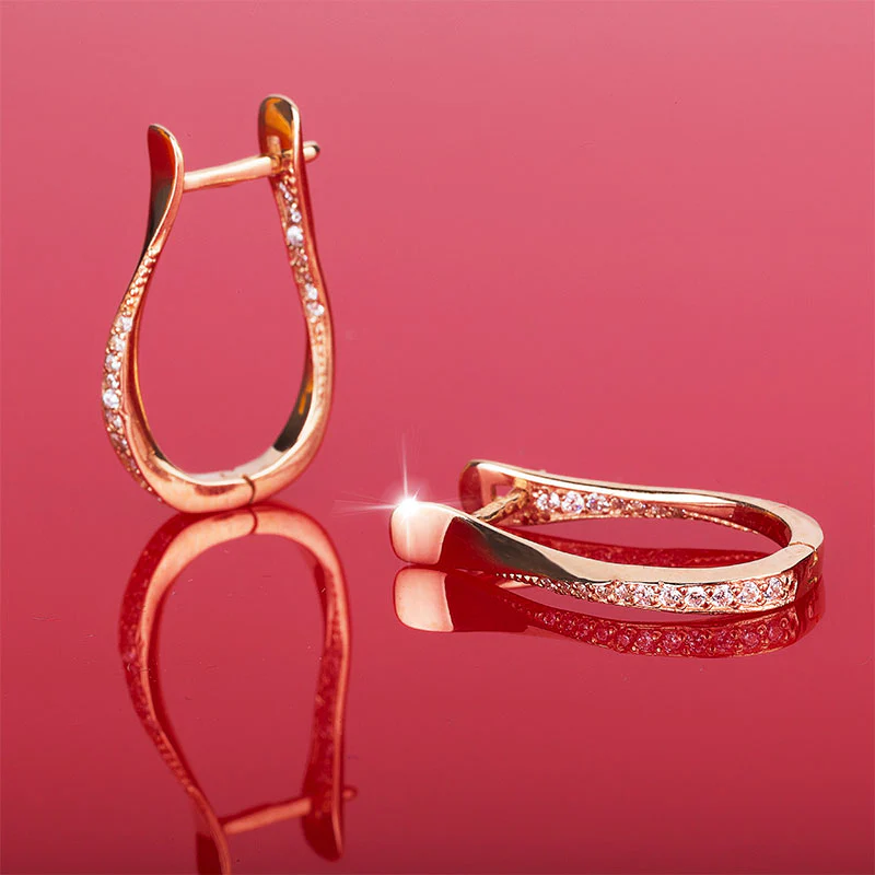 Drop Earrings in 14K/585 Rose Gold with Cubic Zirconia - Image 2