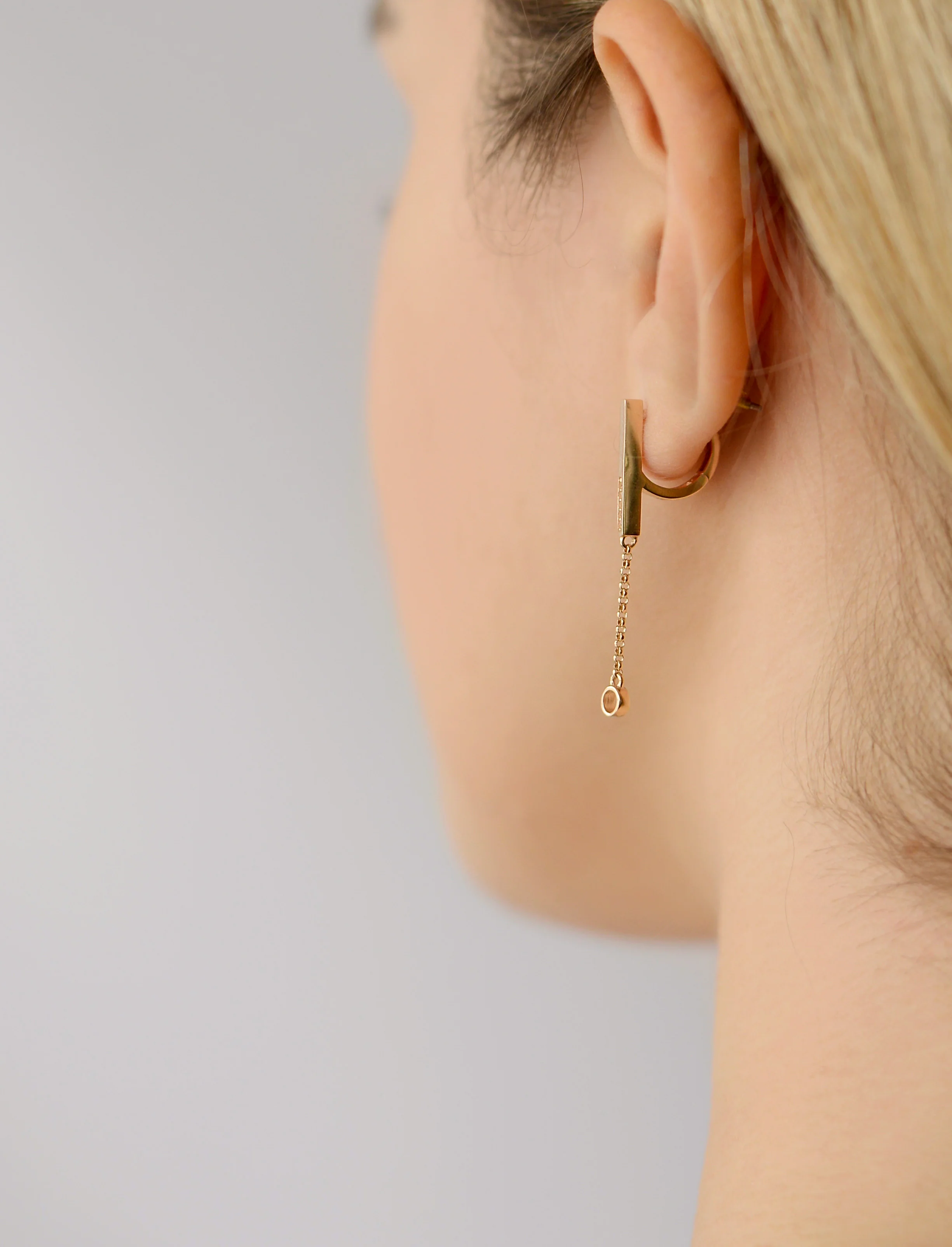 Drop Earrings in 14K/585 Rose Gold with Cubic Zirconia - Image 2