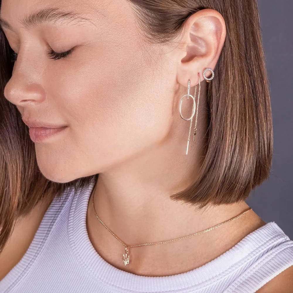Drop Earrings in 14K/585 Rose Gold with Cubic Zirconia - Image 3