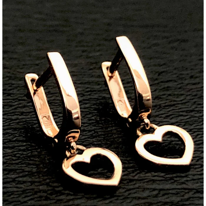 Drop Hearts Earrings in 14K/585 Rose Gold - Image 2