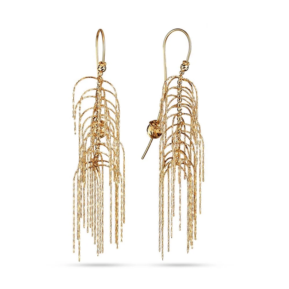 Drop Voluminous Earrings in 14K/585 Yellow Gold