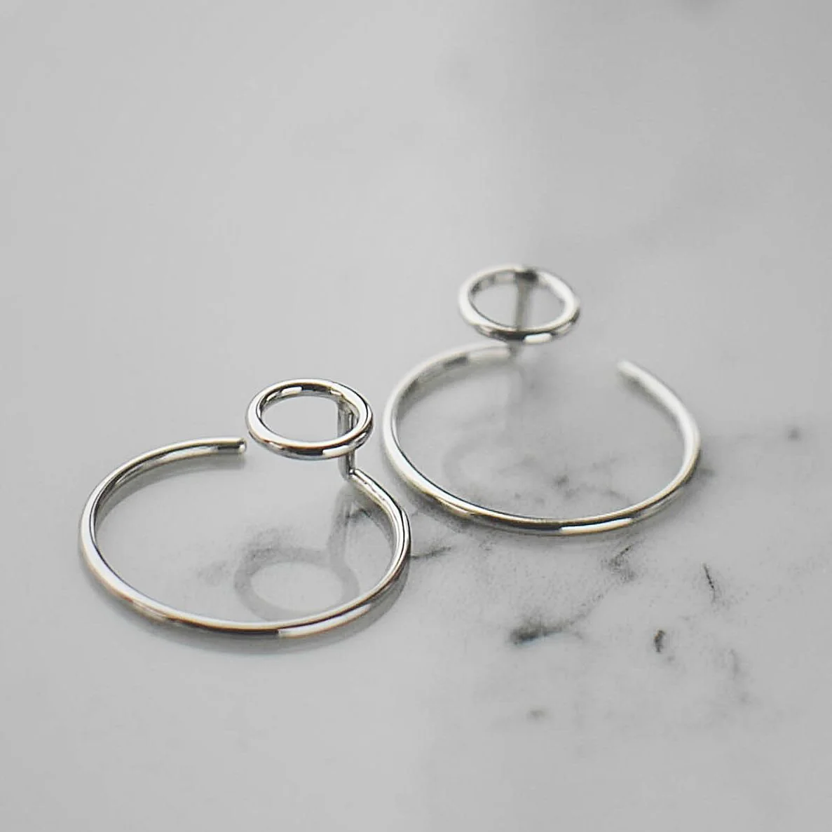 Earrings in 14K/585 White Gold "Circles" - Image 2