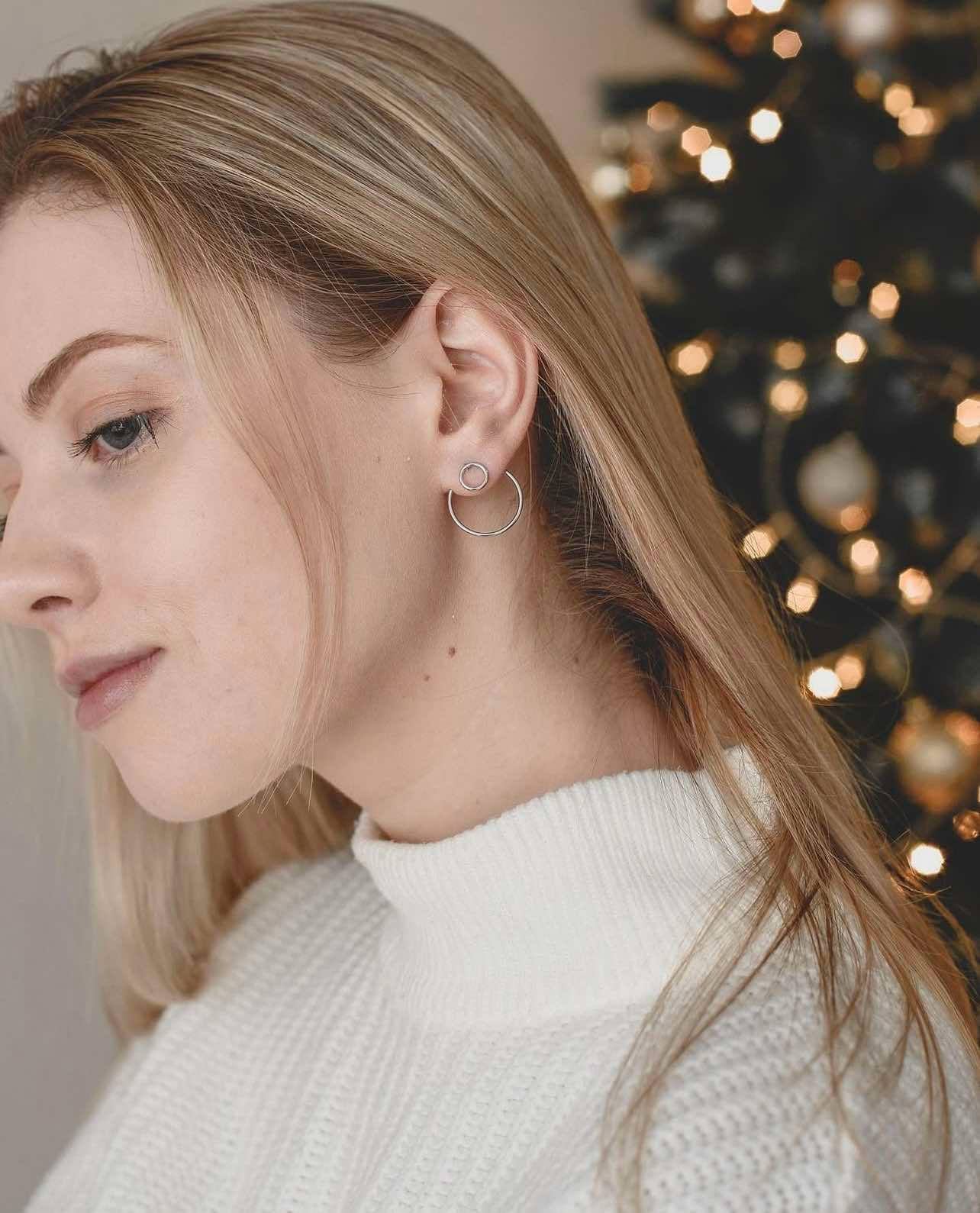 Earrings in 14K/585 White Gold "Circles" - Image 3