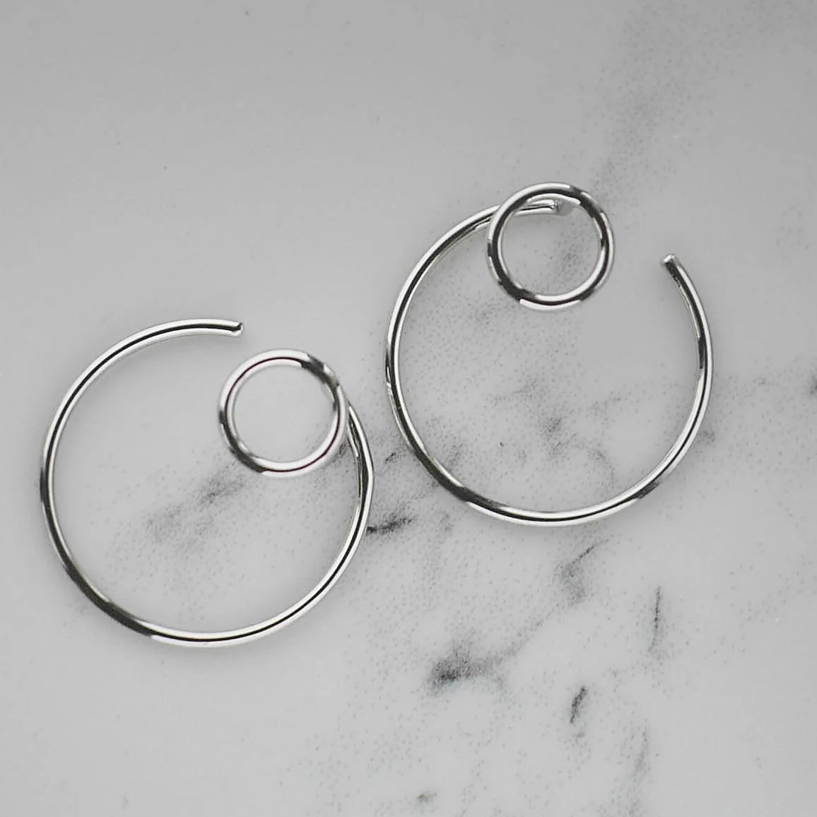 Earrings in 14K/585 White Gold "Circles" - Image 4