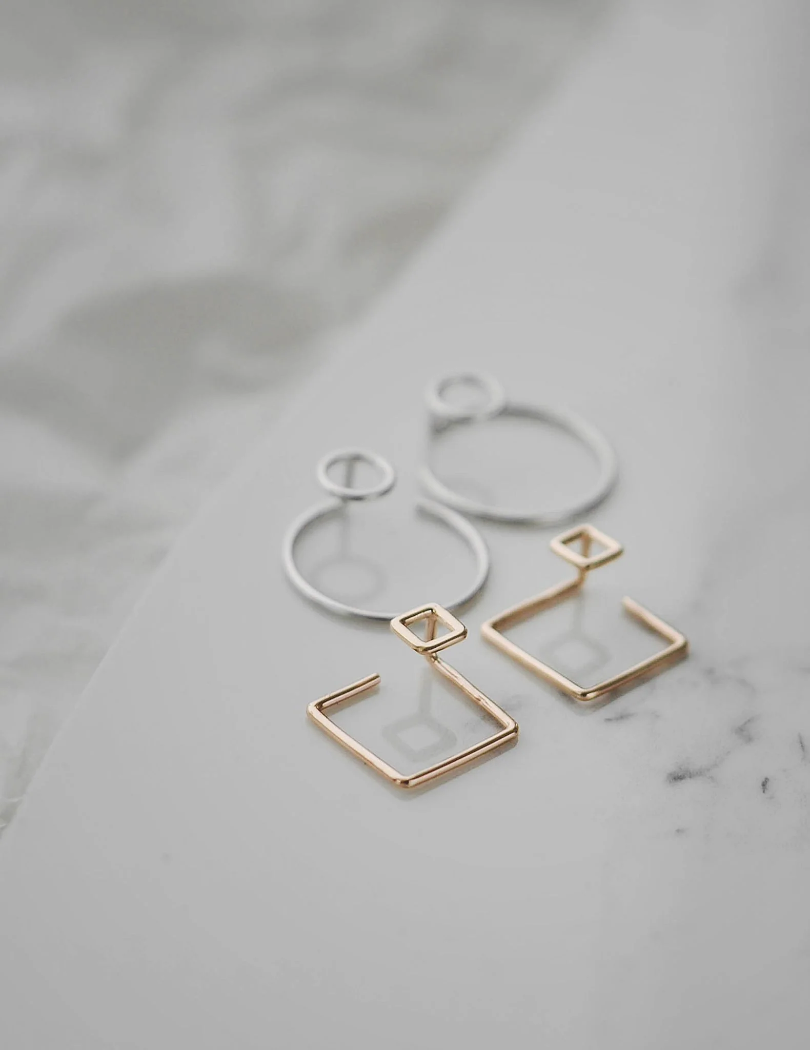 Earrings in 14K/585 White Gold "Circles" - Image 5