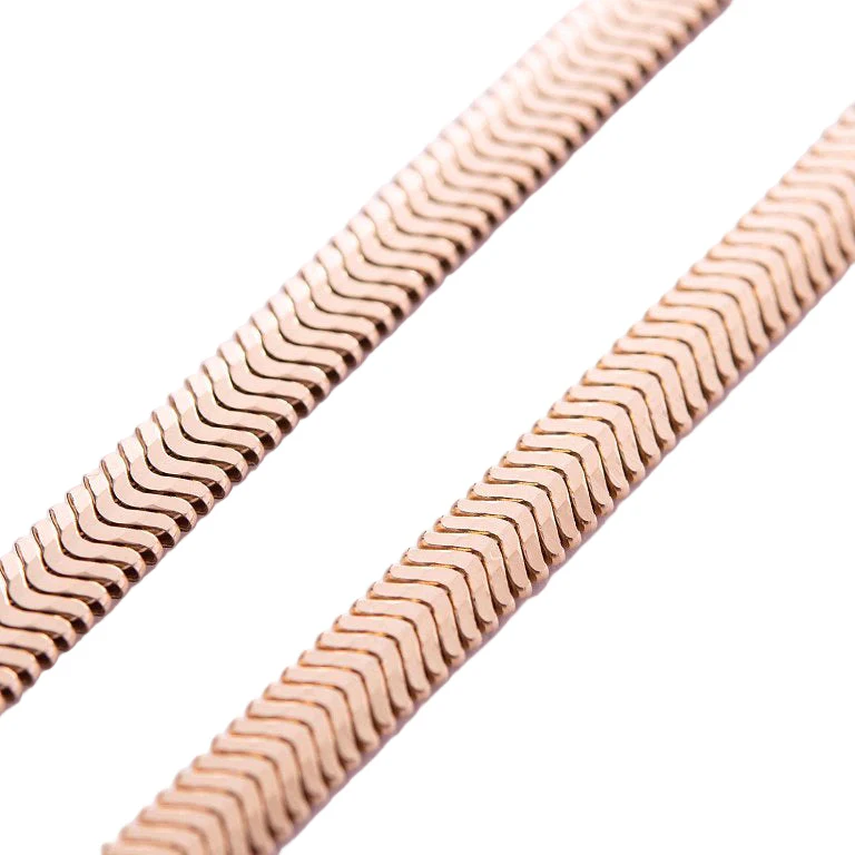 Flat Snake Chain in 14K/585 Rose Gold - Image 2