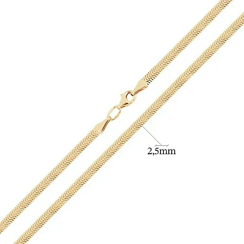 Flat Snake Chain in 14K/585 Yellow Gold 2.5 mm - Image 2