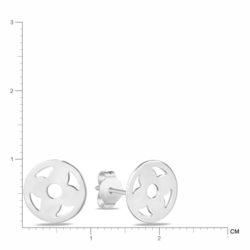 Flower Earrings in 14K/585 White Gold - Image 3