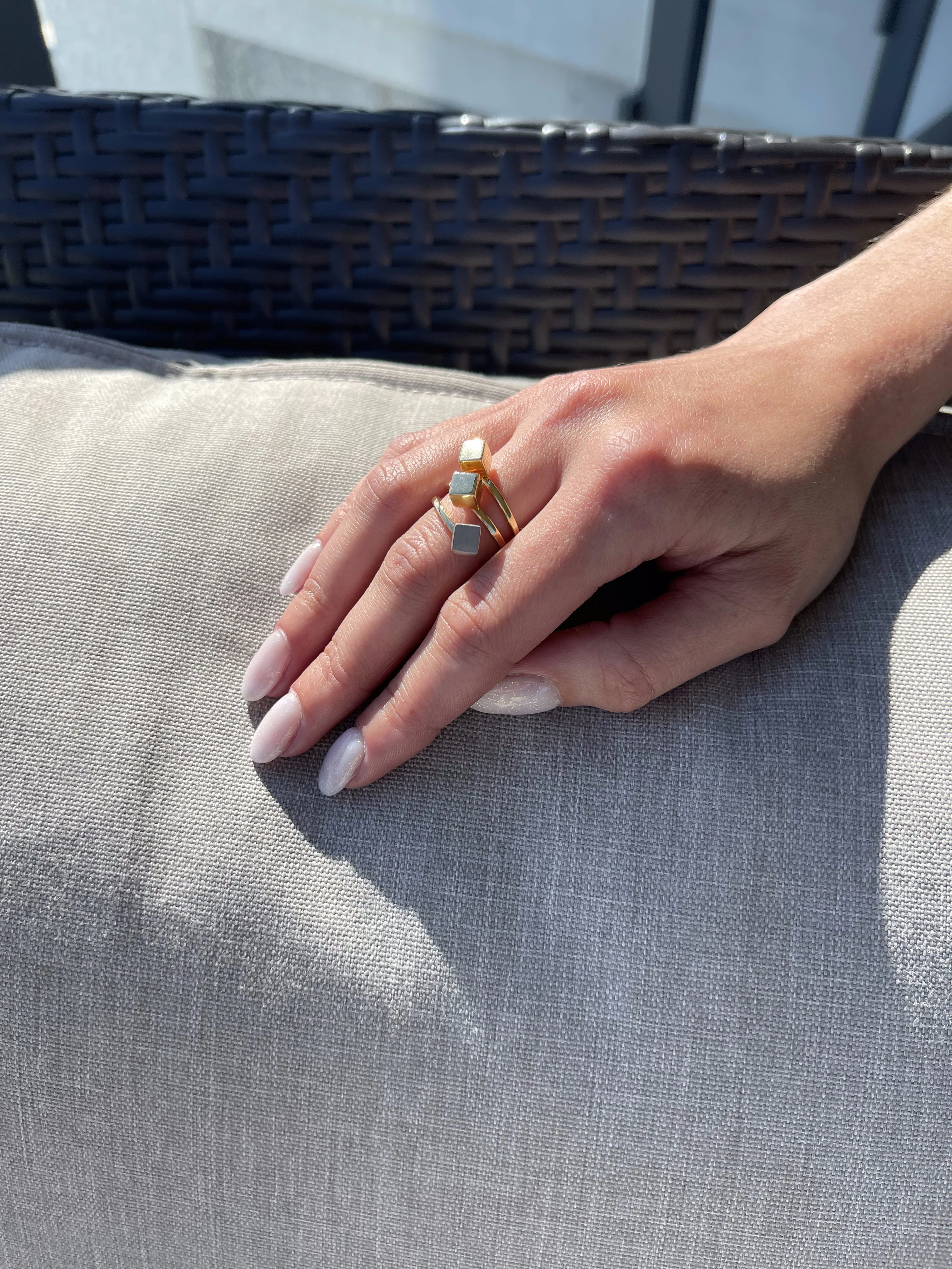 Cube Ring in 14K/585 Yellow and White Gold - Image 3