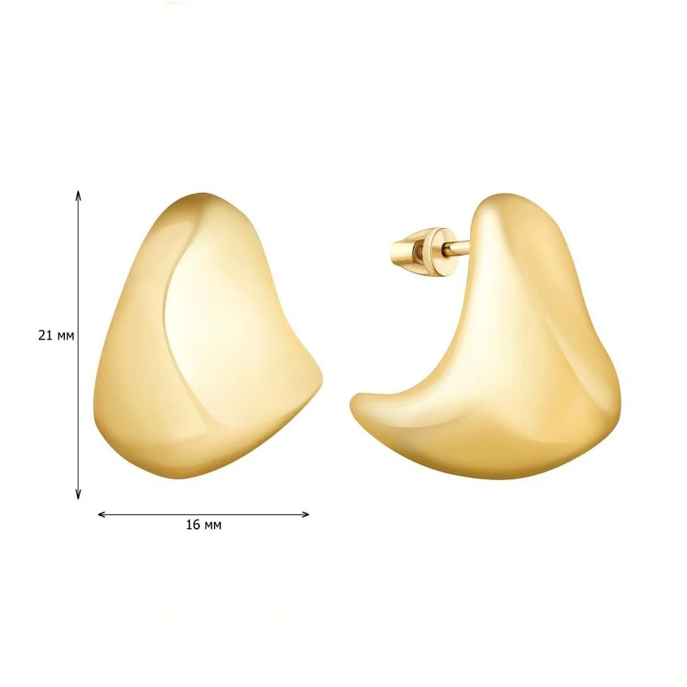 Yellow Gold Plated 925 Sterling Silver Stud Earrings - Image 2