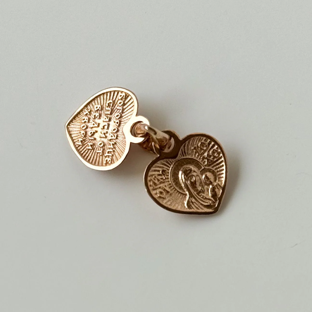 Heart Religious Pendant in 14K/585 Rose Gold - Image 2