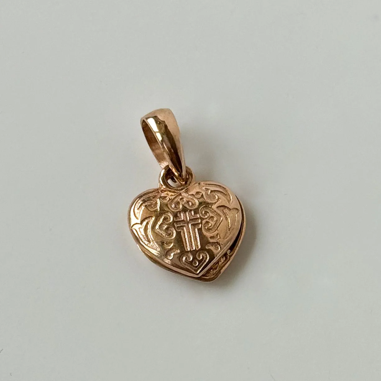 Heart Religious Pendant in 14K/585 Rose Gold - Image 3