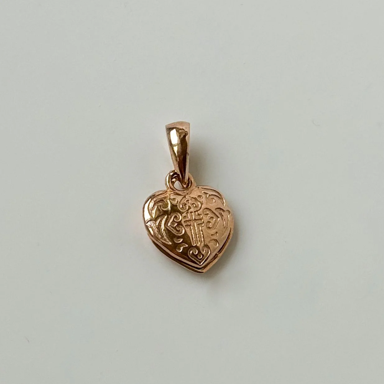 Heart Religious Pendant in 14K/585 Rose Gold - Image 5