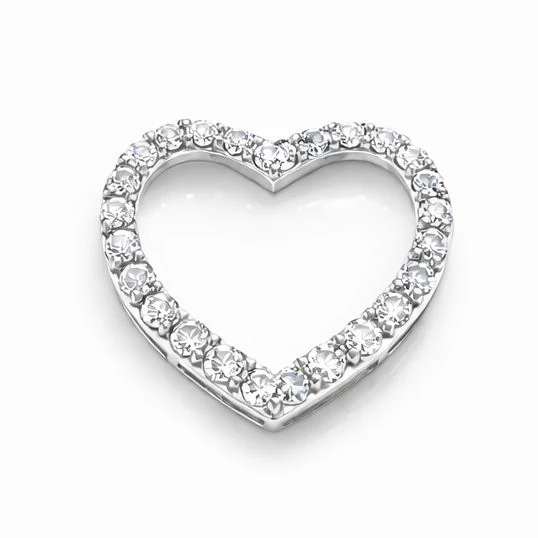 Heart Pendant in 14K/585 White Gold with Diamonds - Image 2