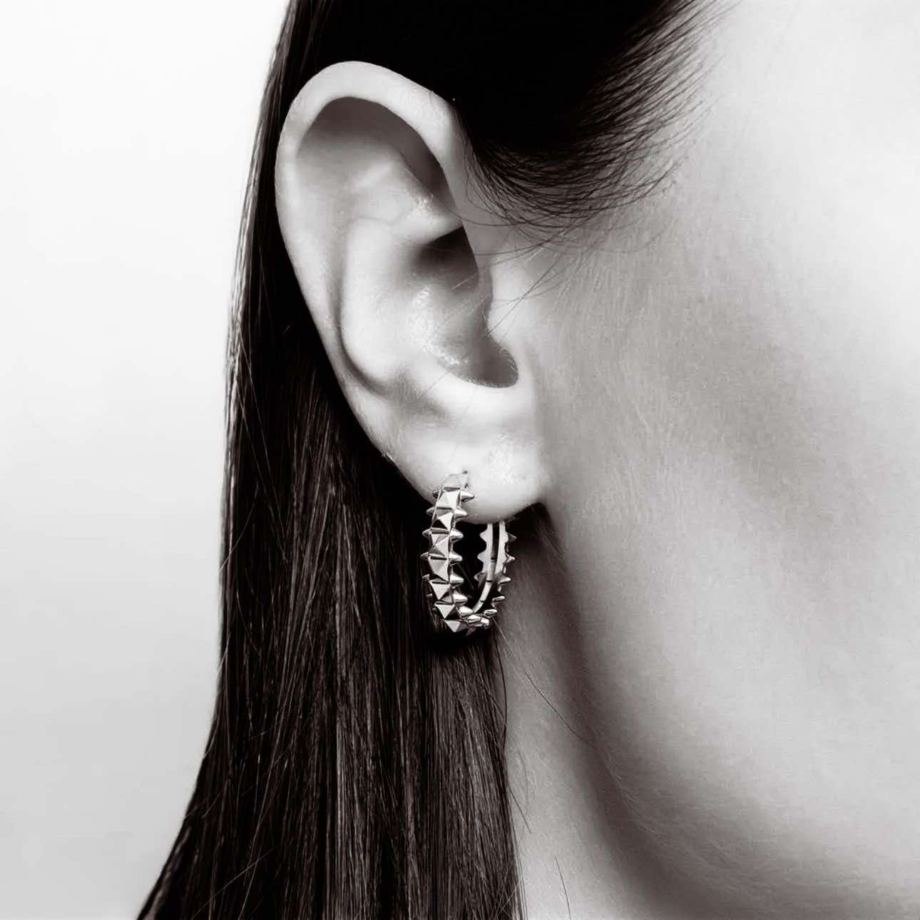 Hoop Earrings in 14K/585 White Gold - Image 2