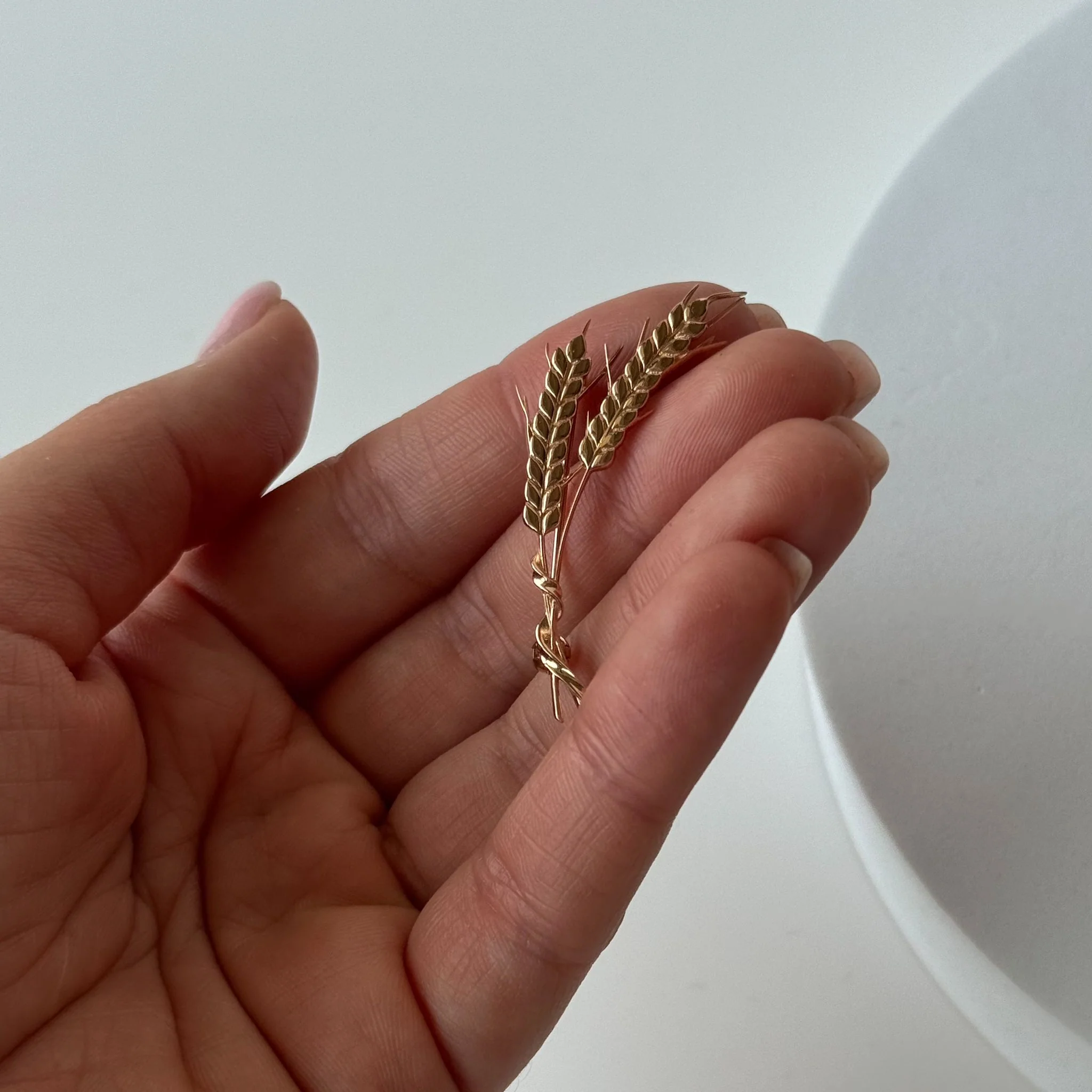 Jewellery Pin Wheat in 14K/585 Rose Gold - Image 2