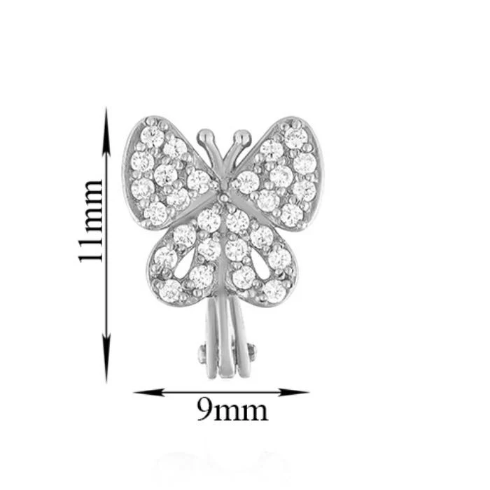 Lever Back Butterflies Earrings in 14K/585 White Gold with Cubic Zirconia - Image 4