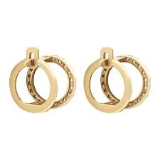 Lever Back Circles Earrings in 14K/585 Rose Gold with Cubic Zirconia - Image 5