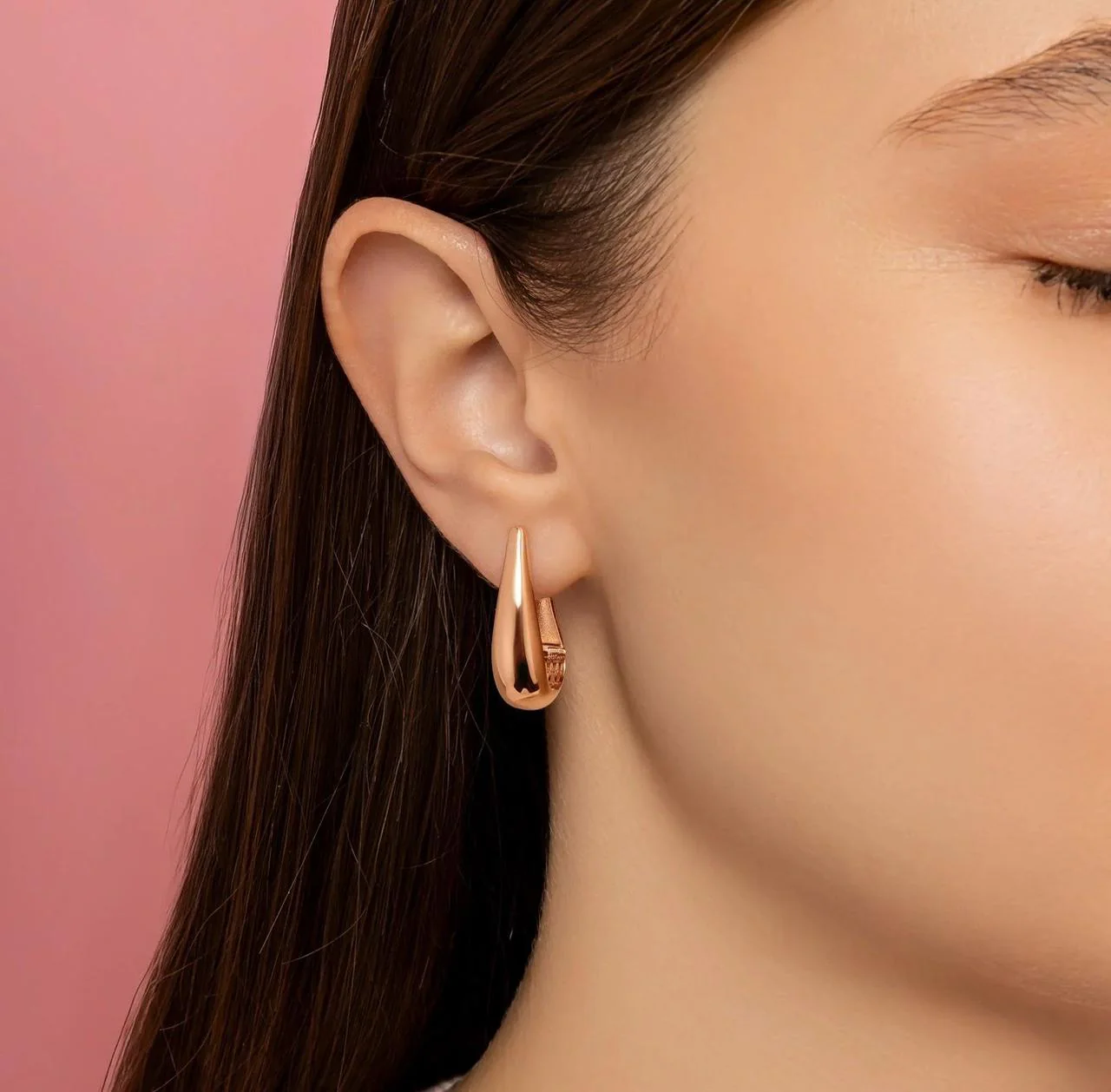 Lever Back Earrings in 14K/585 Rose Gold - Image 3