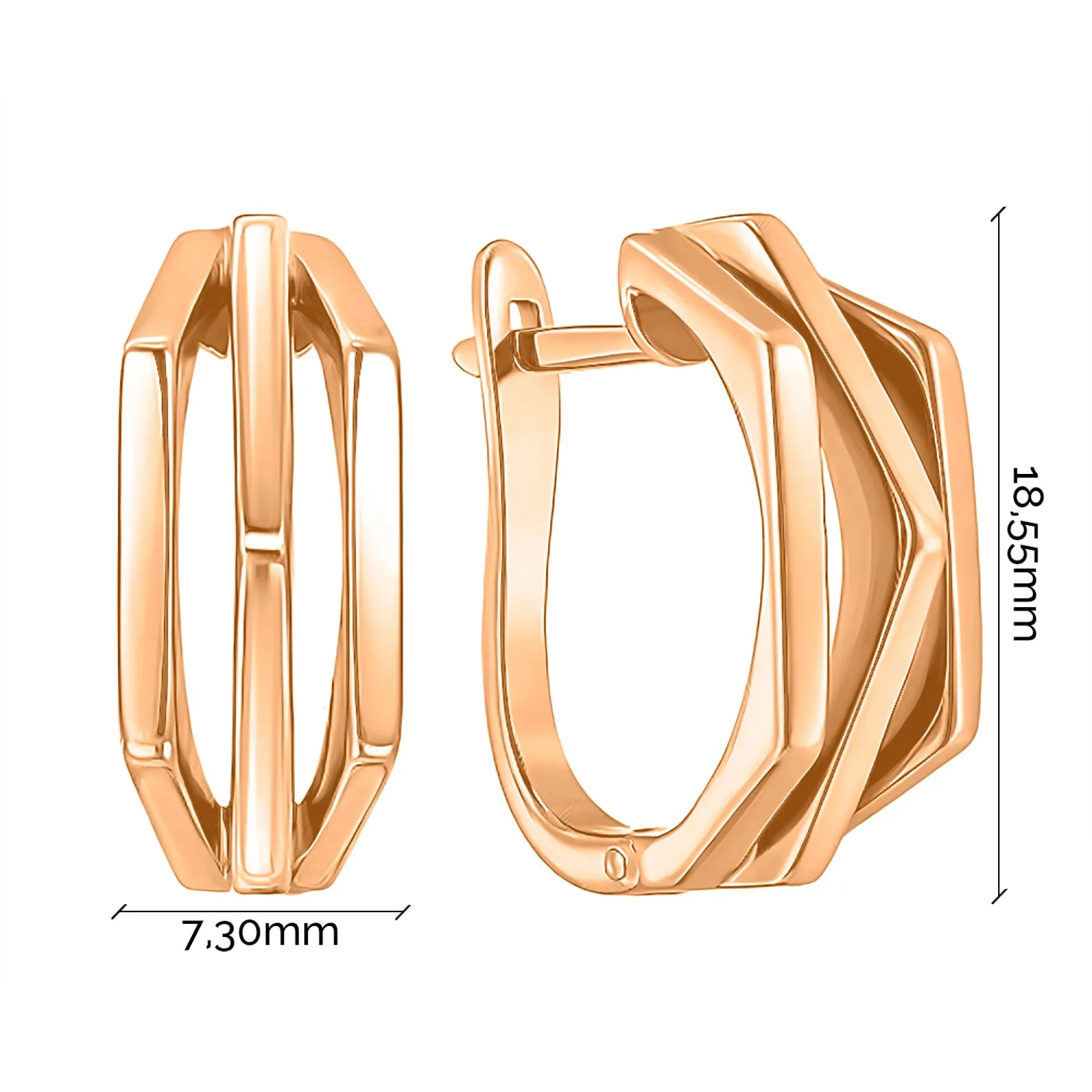 Lever Back Earrings in 14K/585 Rose Gold - Image 2