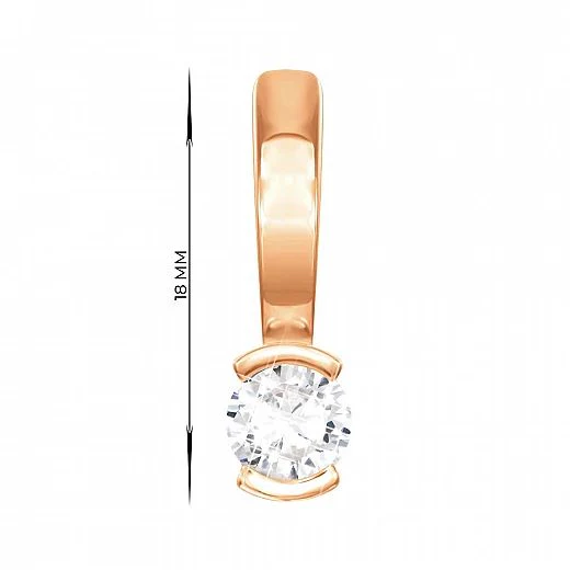 Lever Back Earrings in 14K/585 Rose Gold with Cubic Zirconia - Image 3