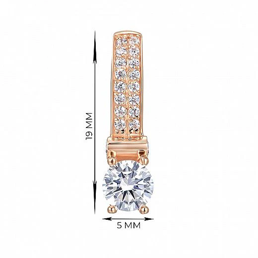Lever Back Earrings in 14K/585 Rose Gold with Cubic Zirconia - Image 3