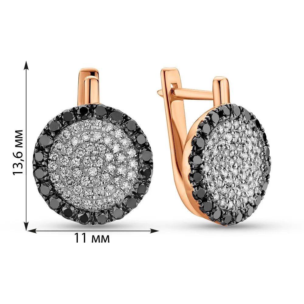 Lever Back Earrings in 14K/585 Rose Gold with Diamonds - Image 2