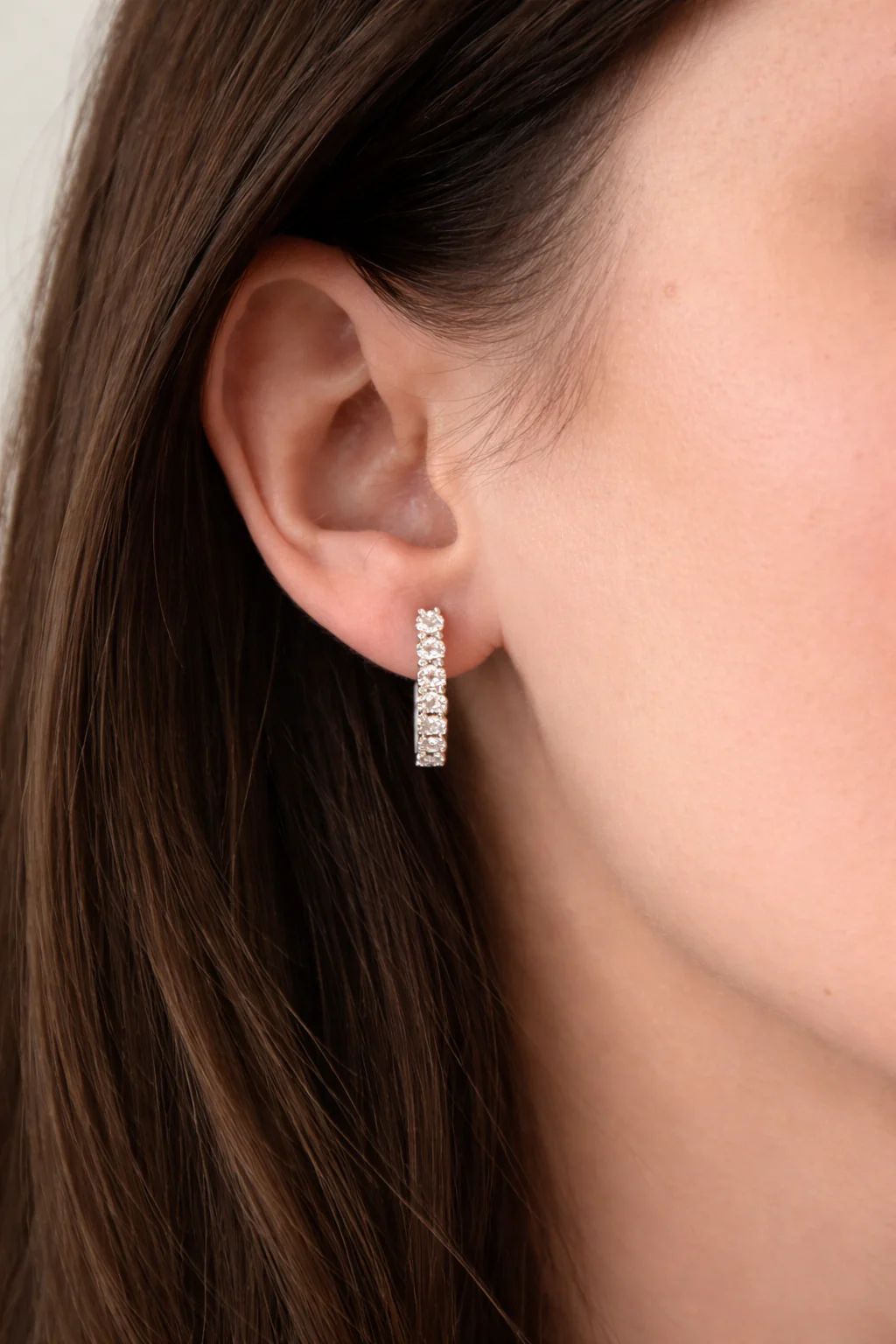 Lever Back Earrings in 14K/585 White Gold with Diamonds - Image 2